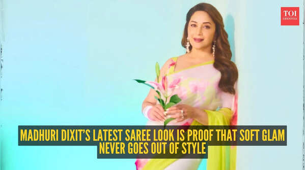 Madhuri Dixit’s dreamy yellow saree is proof she still rules ethnic fashion effortlessly