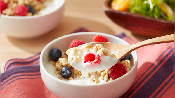 Greek yogurt bowl with nuts and fruit