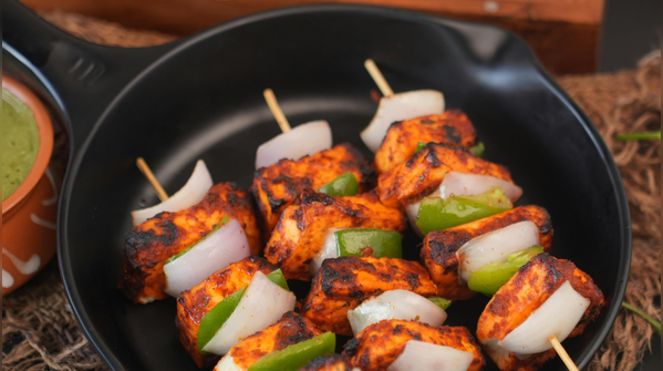 Paneer tikka skewers
