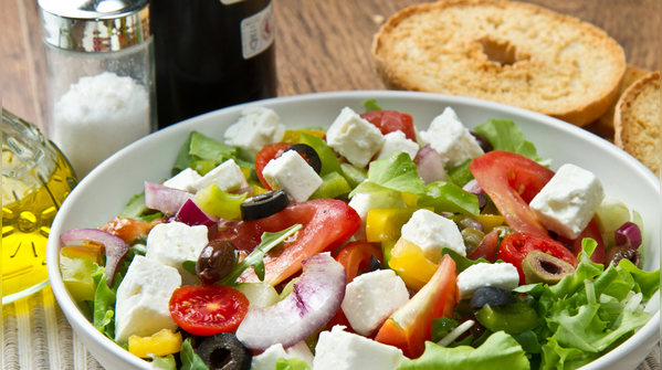 Greek-style salad with feta