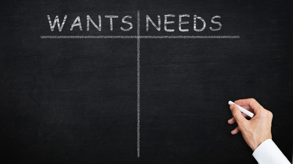 Distinguishing needs from wants