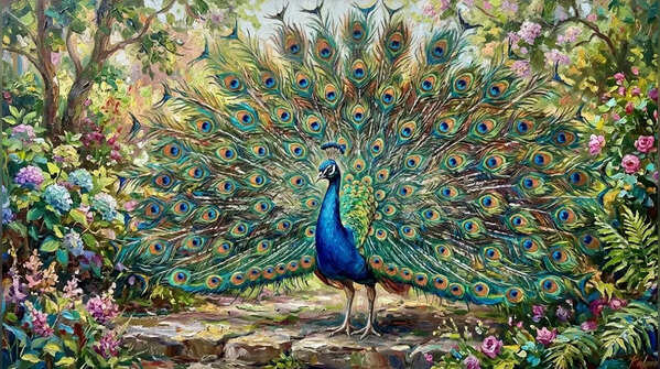 Peacock painting