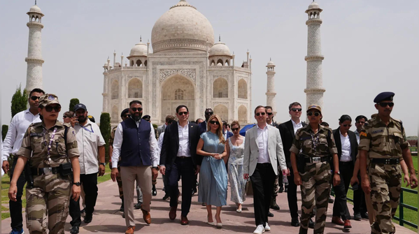 Heavy security personnel accompanied them