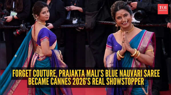 Cannes 2026: Prajakta Mali ditched gowns and owned the red carpet in a royal blue Nauvari saree