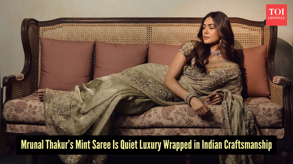 One mint green saree with Mrunal’s prowess