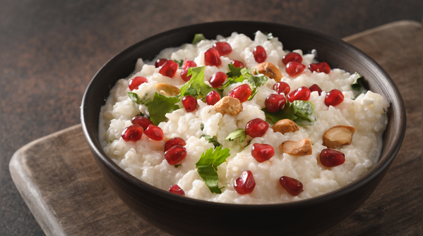 Rice with curd or a light dal