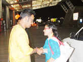 Ajay, Kajal spotted at airport