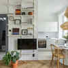 Vertical shelves are good for compact homes