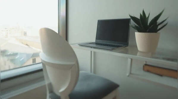 Wall-mounted desks are convenient in remote working environments