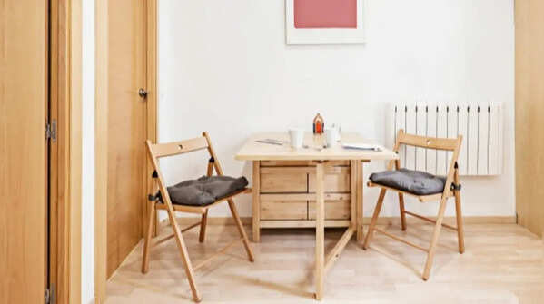 Foldable tables allow flexible furniture usage