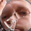 Cracked mirrors or broken glass