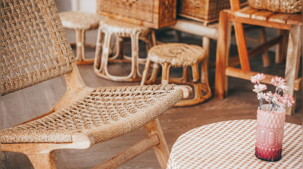 Rattan and wicker pieces