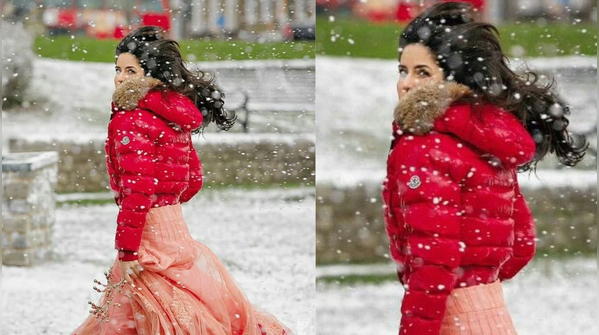 Pink puffer jacket with lehenga from ‘Jab Tak Hai Jaan.’