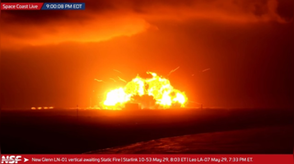 Jeff Bezos's rocket burns at Cape Canaveral