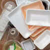 Plastic containers and ice cream boxes