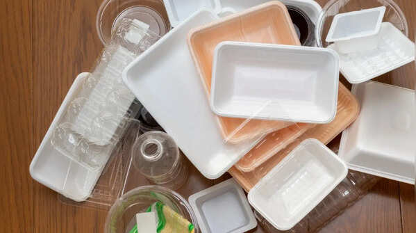 Plastic containers and ice cream boxes