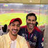 RCB chairman Aryaman Birla (left) & vice chairman Satyan Gajwani at the Narendra Modi Stadium in Ahmedabad on Sunday.