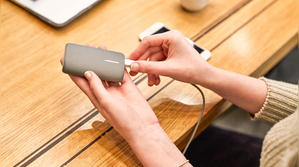 An emergency light and a charged power bank