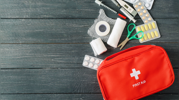 A proper first-aid kit (not just a bandage in the drawer)