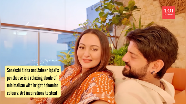 Sonakshi Sinha and Zaheer Iqbal's penthouse is a relaxing abode of minimalism with bright bohemian colours Art inspirations to steal