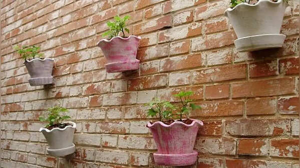 Decorating outdoor spaces using flower pots