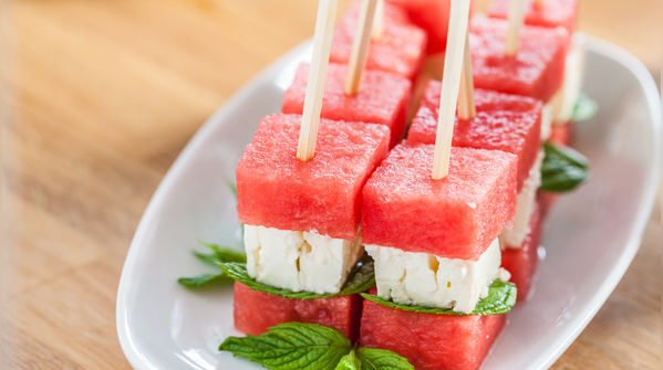 Watermelon and Cheese Skewers