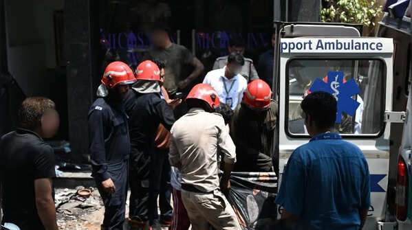 Fire tenders and emergency teams converge on disaster site
