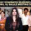 Khushbu Sundar meets CM Vijay; RJ Balaji credits Karuppu boost as Trisha debate resurfaces!