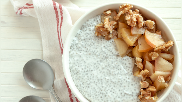 Sabja and Apple Pudding