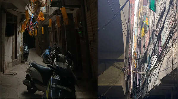 Narrow alleyways crowd everyday life