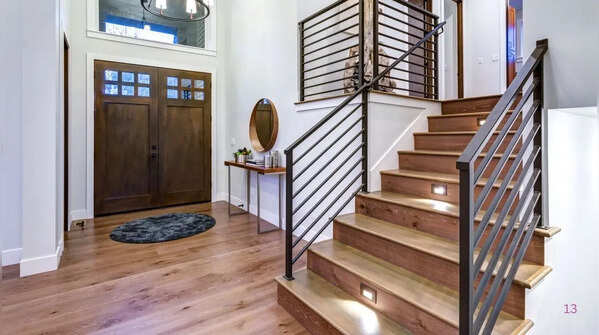 Custom built-in storage with designer finishes