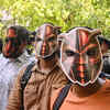 CJP protest: Protestors wear cockroach masks while participating in the protest 