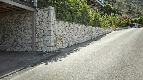 Stone cladded boundary walls – natural touch and elegance