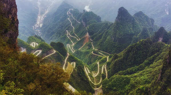 Tianmen Mountain Road, China: The highway of 99 bends