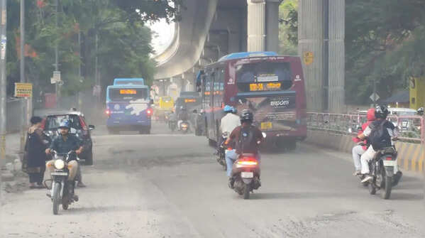 Repairs underway on a busy south Bengaluru stretch