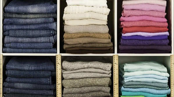Use uniform hangers and storage containers