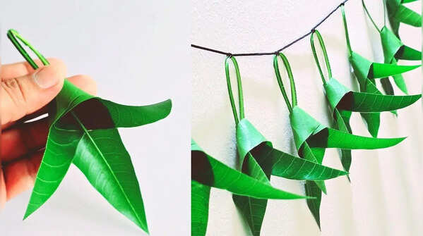 Craft with leaves in traditional way