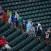 France vs Iraq live score, HT, 1-0: Fans evacuate their seats as a severe thunderstorm hits Philadelphia