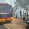 Article image for: Fire breaks out near 25th hairpin bend on Bannari Ghat Road in Erode district, extinguished