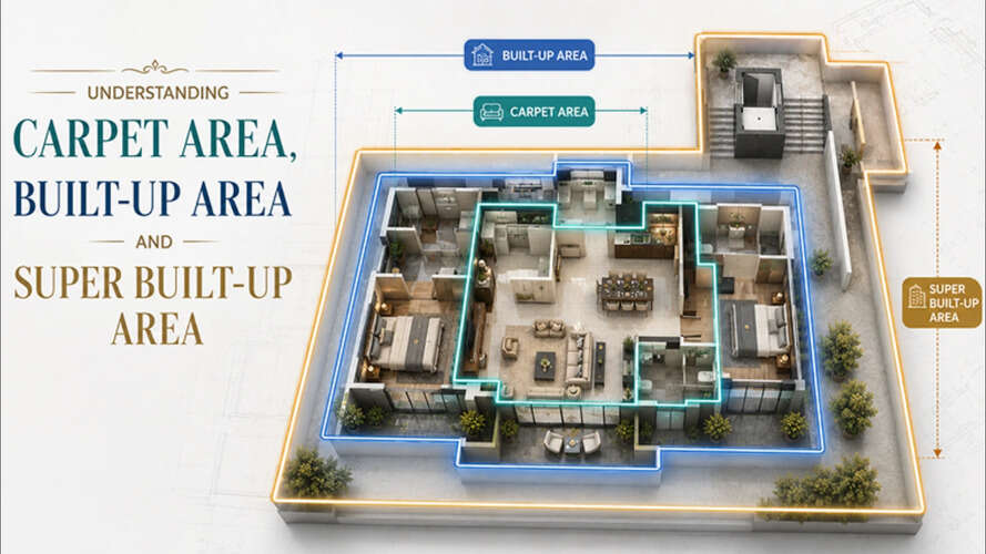 Understanding Carpet Area Vs Super Built-Up Area Vs Built-Up Area To Make Smarter Real Estate Investment Decisions