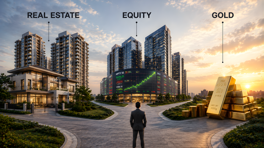 Real Estate vs Equity vs Gold: Asset Comparison Guide