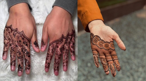 Half-palm mehendi designs