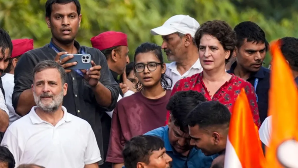 Neha Bora during protest