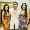 Amy Billimoria, Karanvir Bohra and Teejay Sidhu during the preview of ...