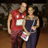 Article image for: TV stars at cricket match