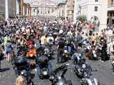 Pope blesses hundreds of Harley Davidsons