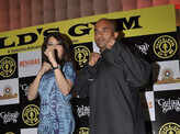 Madhuri promotes Gulaab Gang at Gold Gym