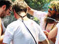 Foreign tourists play Holi!