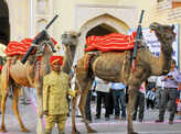 Colorful procession of Gangaur