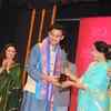 Shraddha Kapoor hugs Asha Bhosale at an awards ceremony in Pune